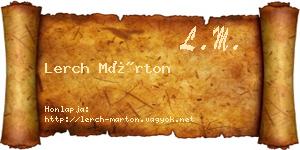 Lerch Márton névjegykártya